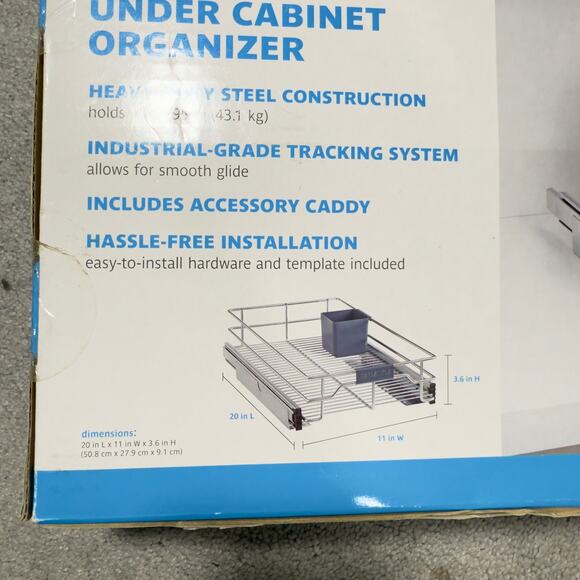 Real Simple Heavy Duty Steel 11” Sliding Under Cabinet Organizer Storage - Picture 15 of 16